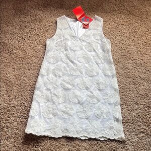 NWT Tracy Negoshian White Lace Mini Dress